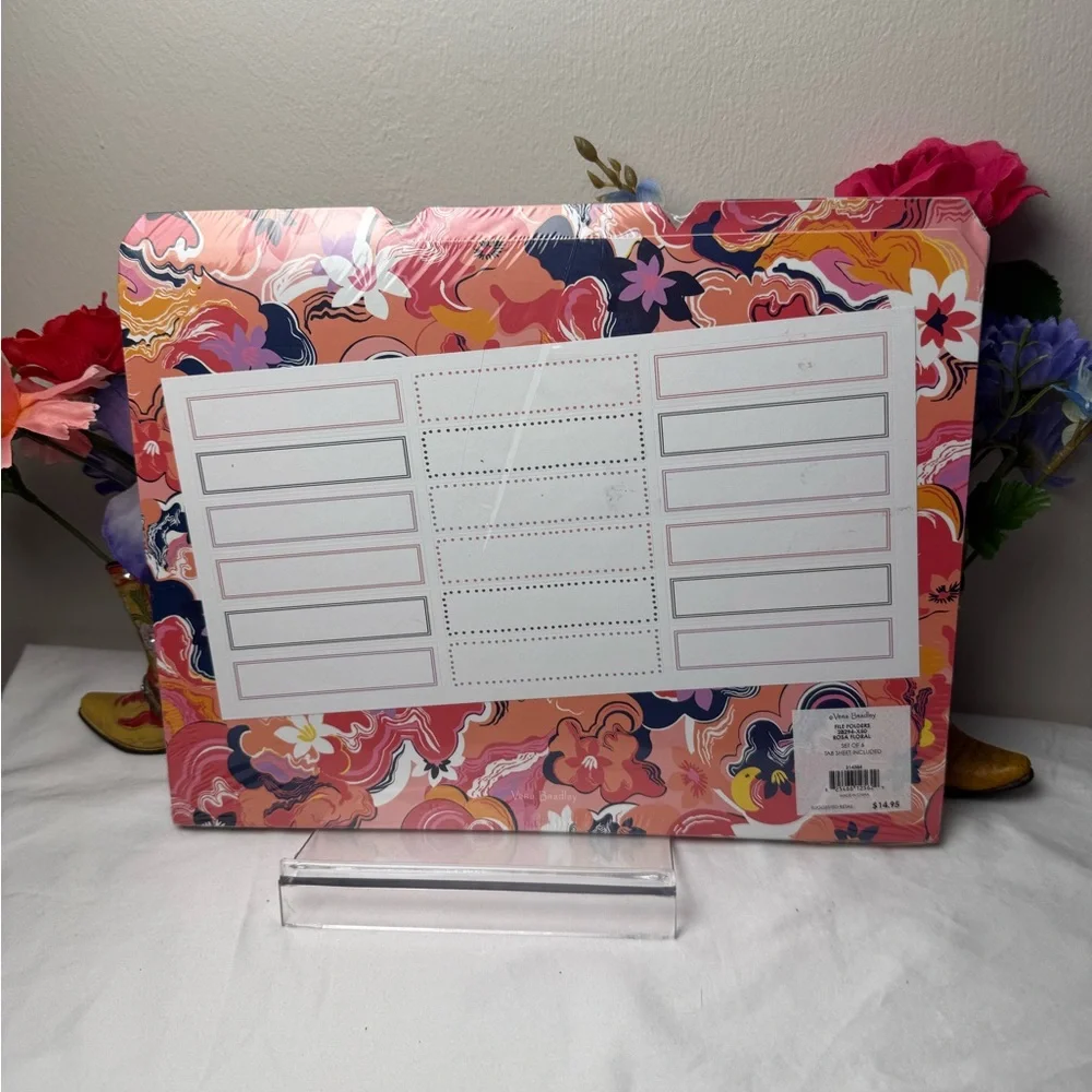 NWT Vera Bradley Rosa Floral File Folders